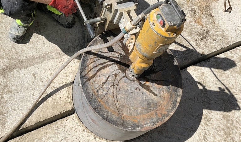 Выполнение лаза Ø600 мм Выполнение лаза Ø600 мм